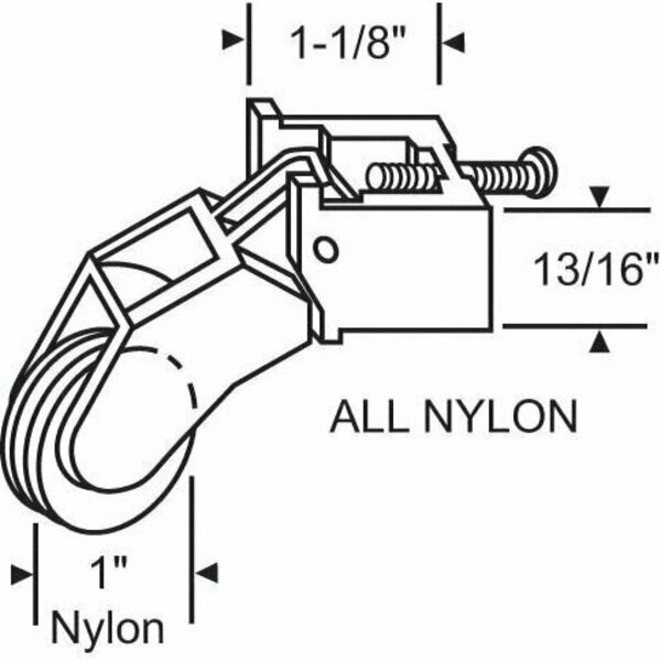 Patio Screen Door Roller Assy., Strybuc, Mfr#: 10-394